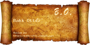 Bakk Ottó névjegykártya